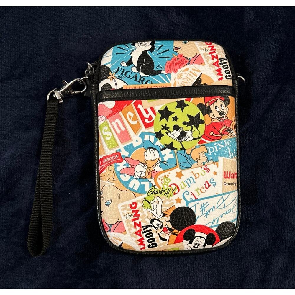 Disney Parks Authentic Original Classic Collage D-Tech Phone Bag Pouch